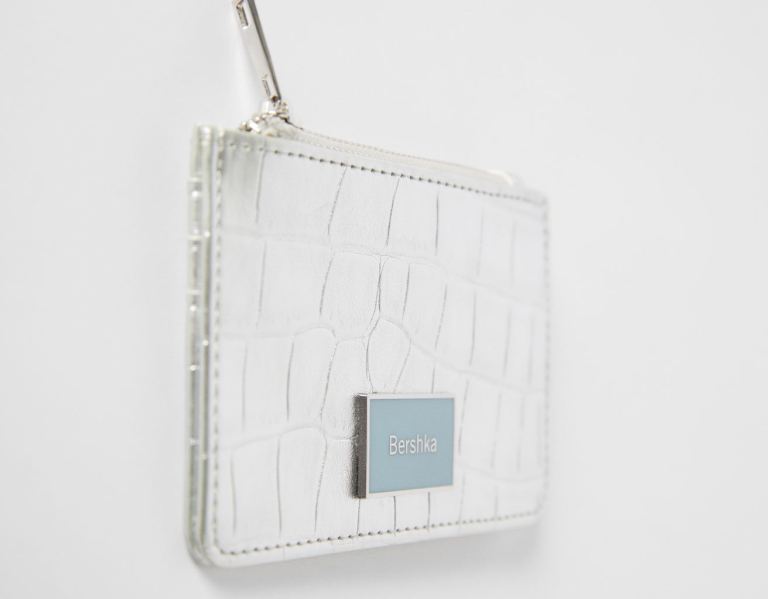 Bershka Textured Card Holder Tassen Dames Zilver | l5blpf5TrjZ