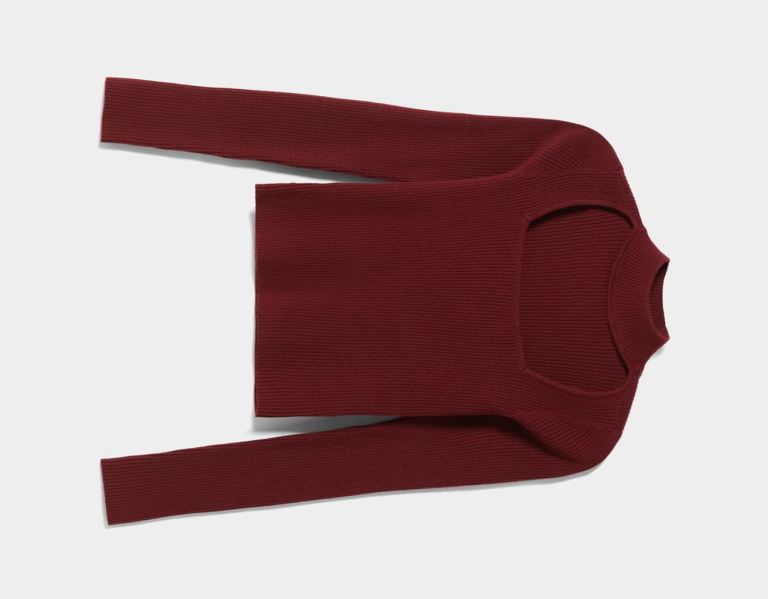 Bershka Trui With Choker Neck Gebreide Kleding Dames Donkerrood | 9AUJ9CTwLa8