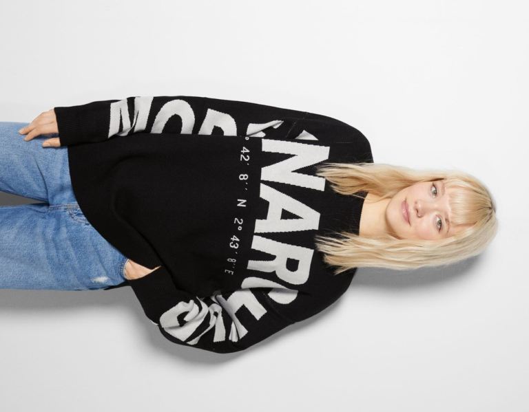 Bershka Trui With Lettering Gebreide Kleding Dames Zwart | 1mggDxlHtpw