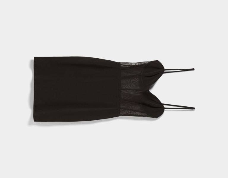 Bershka Tulle Corset Mini Jurken Dames Zwart | Uqu6UmTiF06