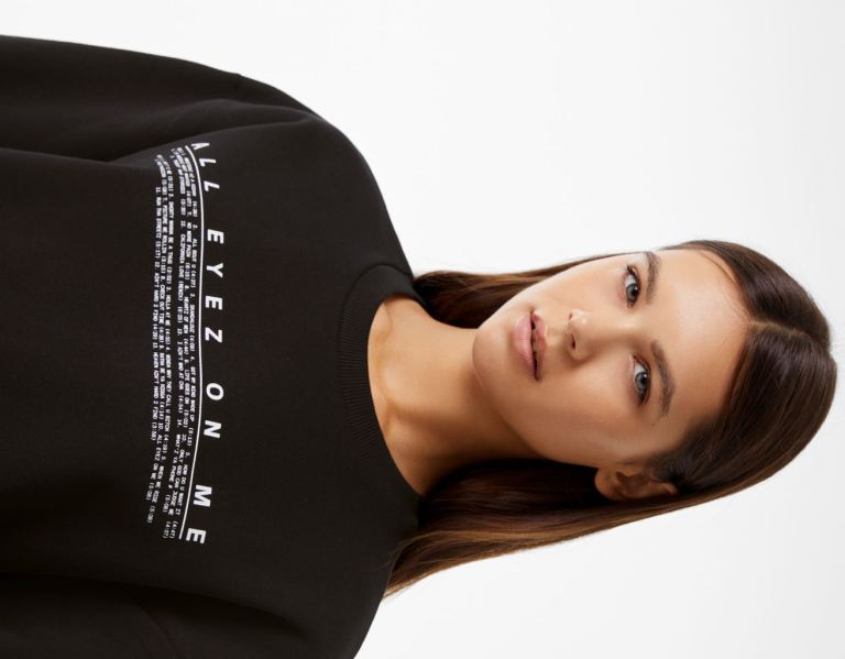 Bershka Tupac Crew Neck Sweatshirts Dames Zwart | zIj1iETrG5Z