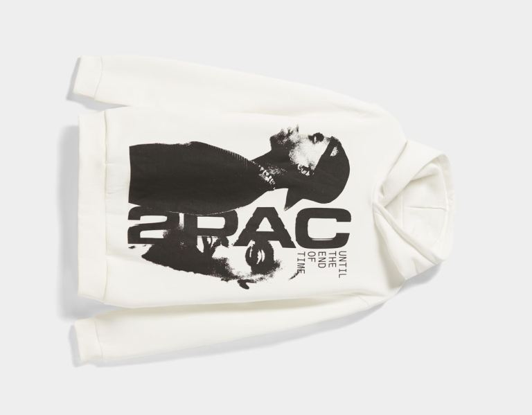 Bershka Tupac Hoodie Dames Wit | vIuhQ1gcOI6