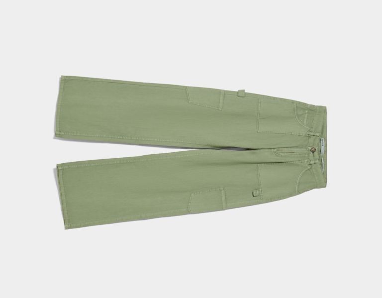 Bershka Twill Cargo Broek Dames Khaki | lZFbFEcpHOj