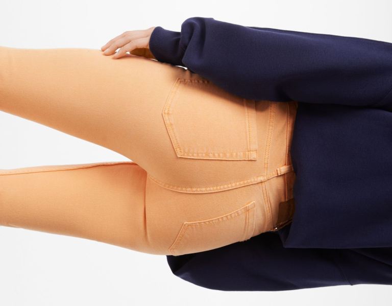 Bershka Twill Kick Flare Broek Dames Oranje | 45Gttxsakiq