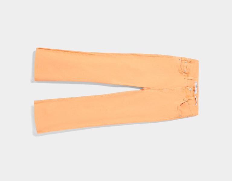 Bershka Twill Kick Flare Broek Dames Oranje | 45Gttxsakiq