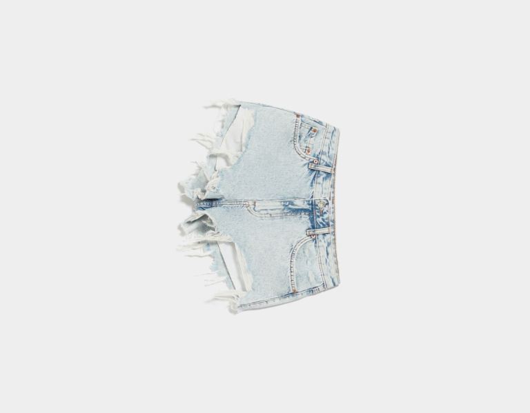 Bershka Vintage Denim With Pocket Detail Korte Broek Dames Lichtblauw | zZvGYESqZE3