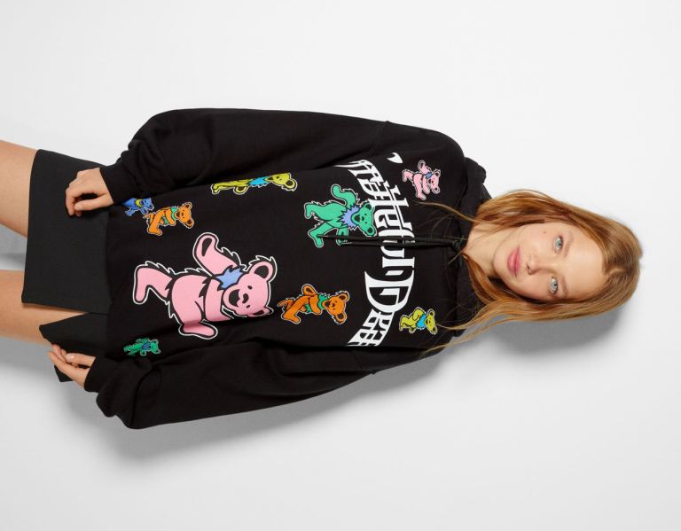 Bershka With Grateful Dead Print Hoodie Dames Zwart | 1nWadiP4Vzm