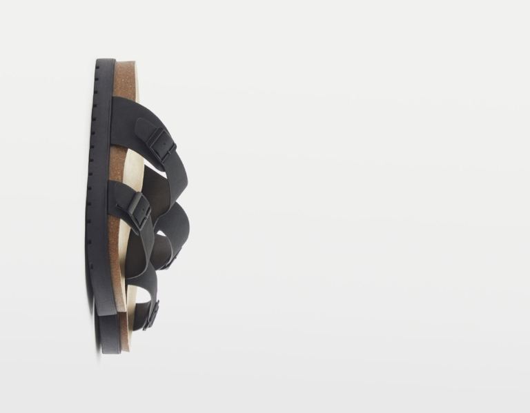 Bershka With Straps And Buckles Sandalen Heren Zwart | g49hrxM1Qyp