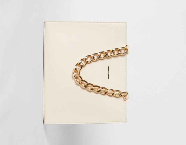 Bershka With Thick Chain Tassen Dames Beige | g77L7I43LFm