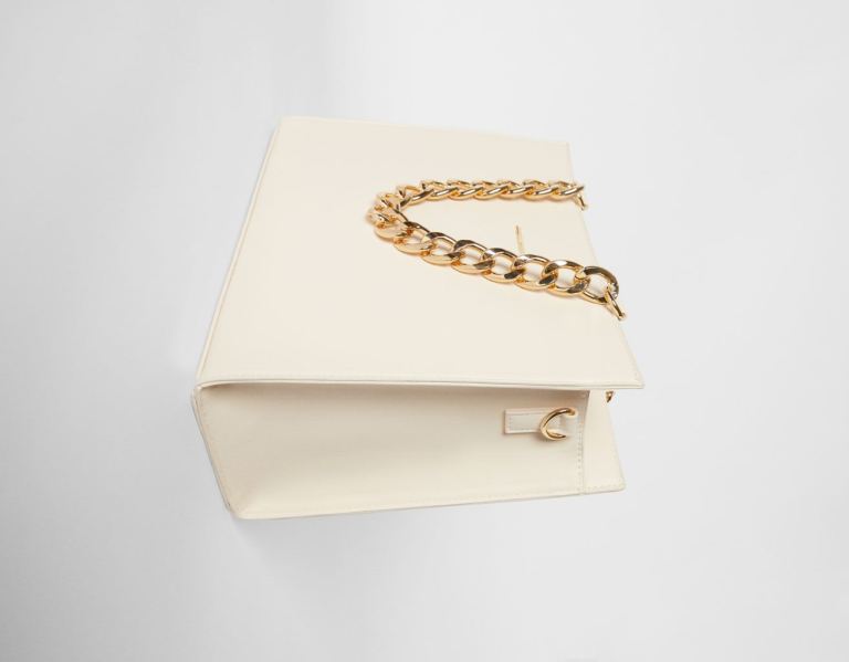 Bershka With Thick Chain Tassen Dames Beige | g77L7I43LFm