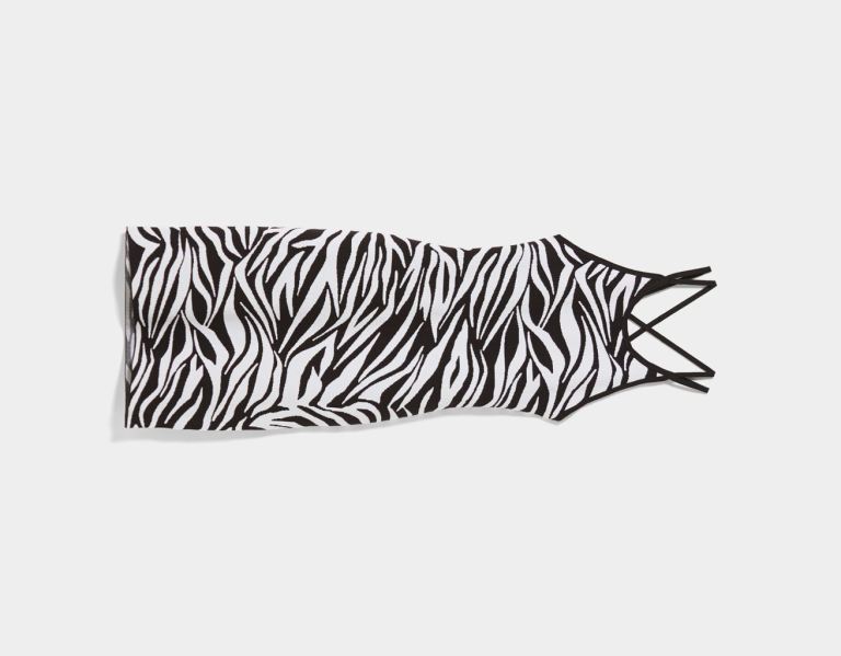 Bershka Zebra Print Jurken Dames Zwart | A04py8eW2NS