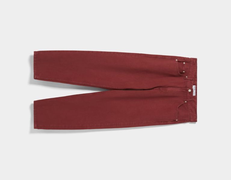 Bershka ’90s Brede-fit Color Jeans Heren Donkerrood | piDd2NpUmVw